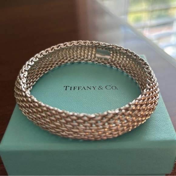 Genuine Tiffany & Co. Somerset Mesh Silver Woven Bracelet - Picture 4 of 4
